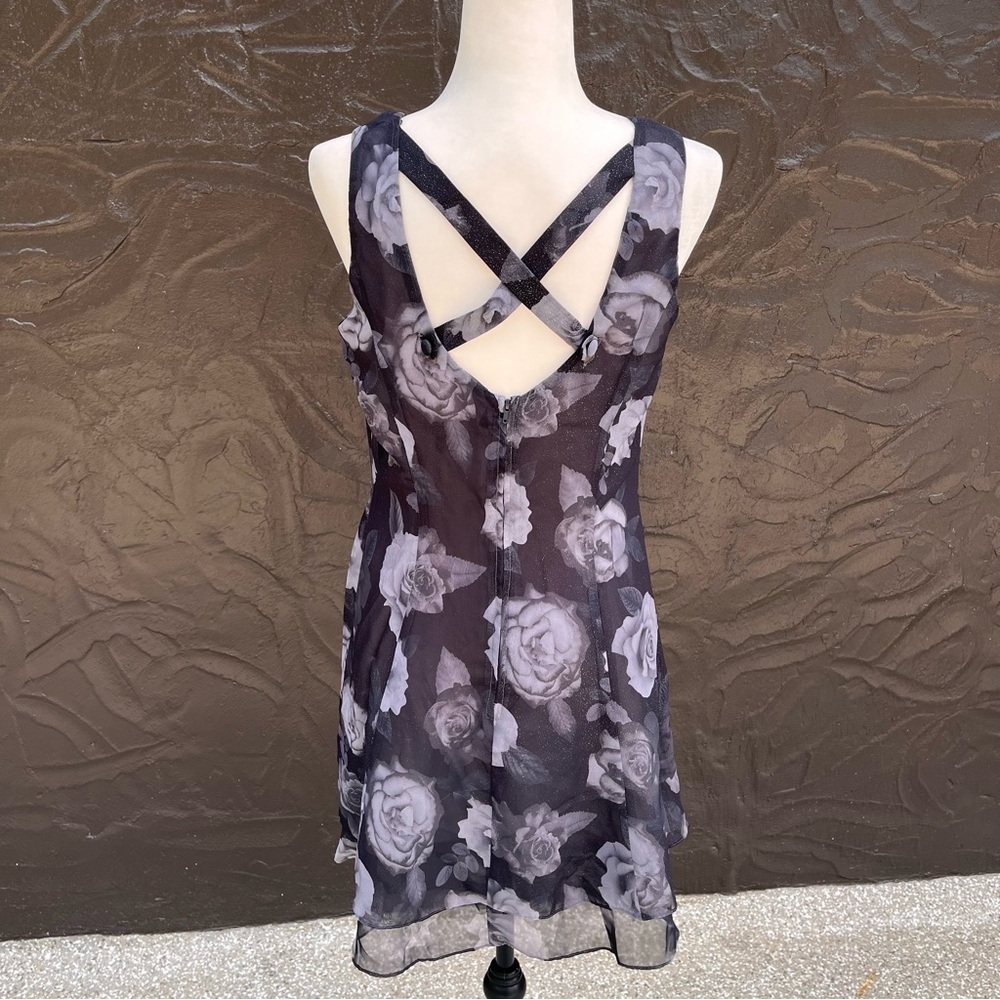 Vintage 90s flowy whimsygoth short party dress size 9/10 - Picture 6 of 7